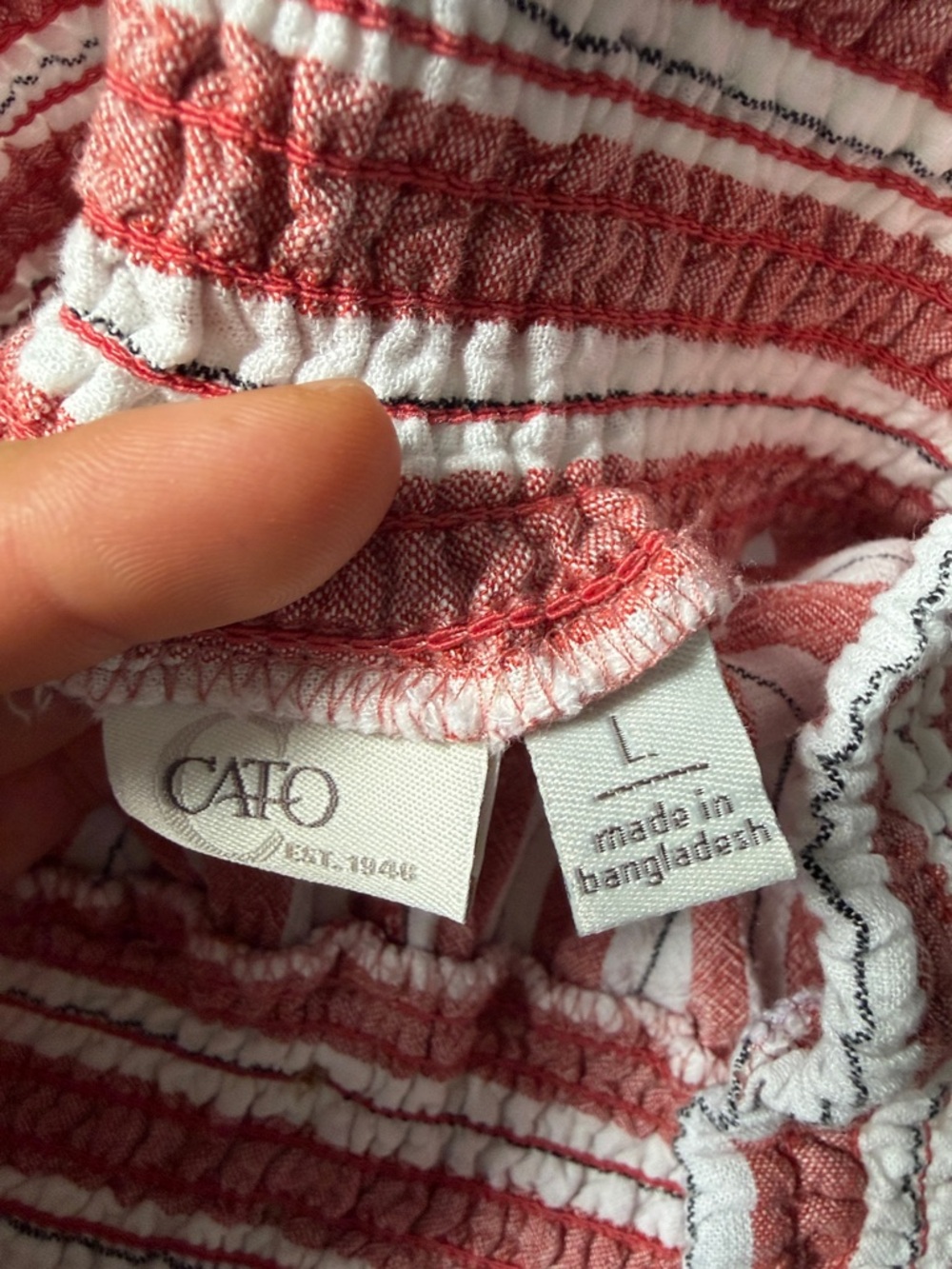Cato Boho Striped Linen Blend Wide Leg Pants Size L Coastal Beach Summer - Picture 8 of 10